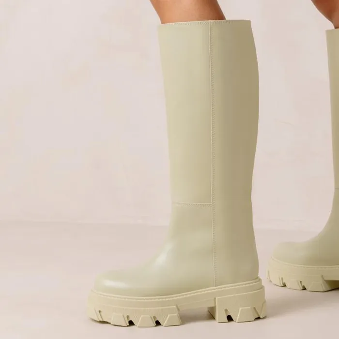 ALOHAS Boots Women Katiuska 8211 Light Green Leather Boots