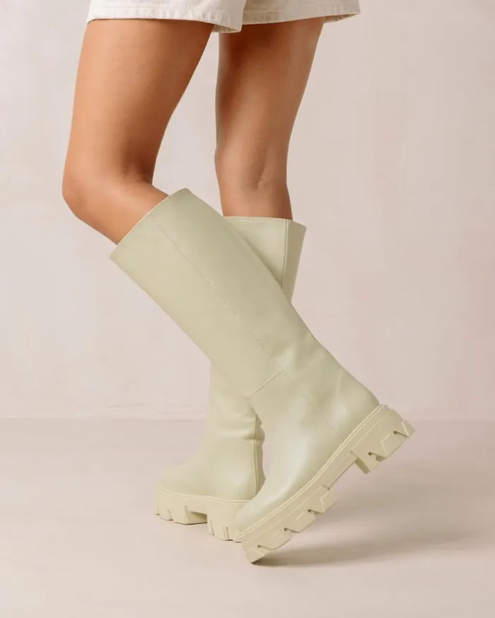 ALOHAS Boots Women Katiuska 8211 Light Green Leather Boots
