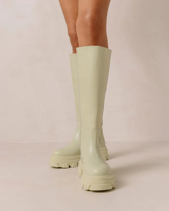ALOHAS Boots Women Katiuska 8211 Light Green Leather Boots