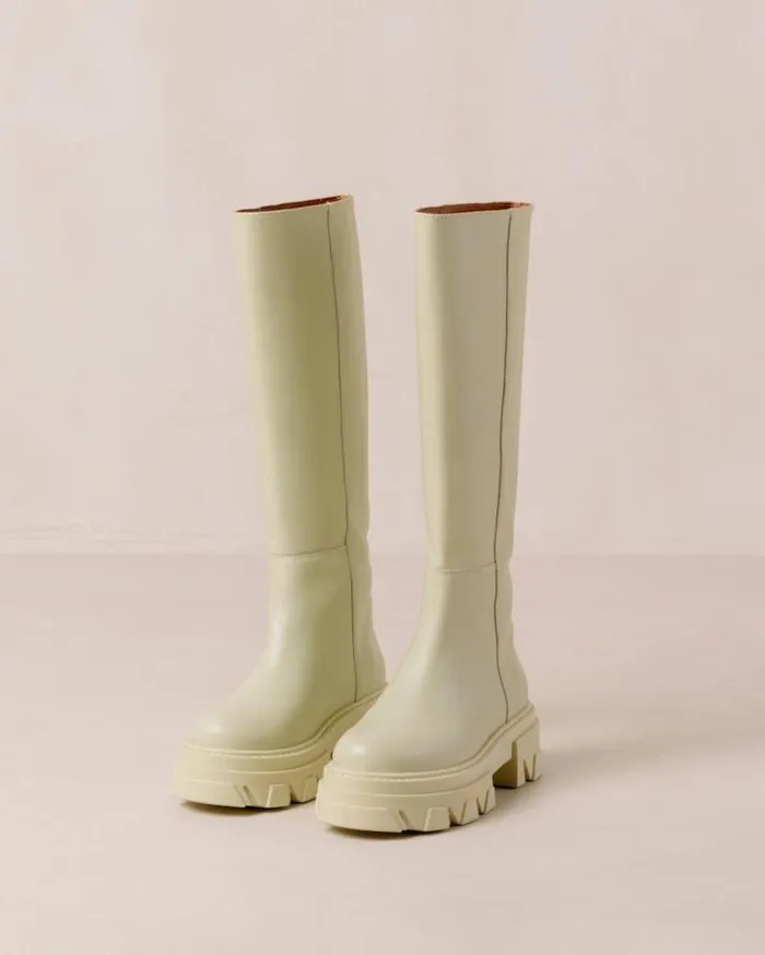 ALOHAS Boots Women Katiuska 8211 Light Green Leather Boots
