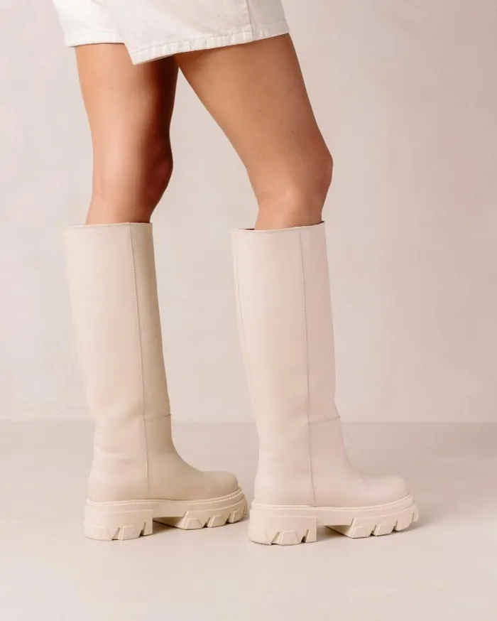 ALOHAS Boots Women Katiuska 8211 White Leather Boots