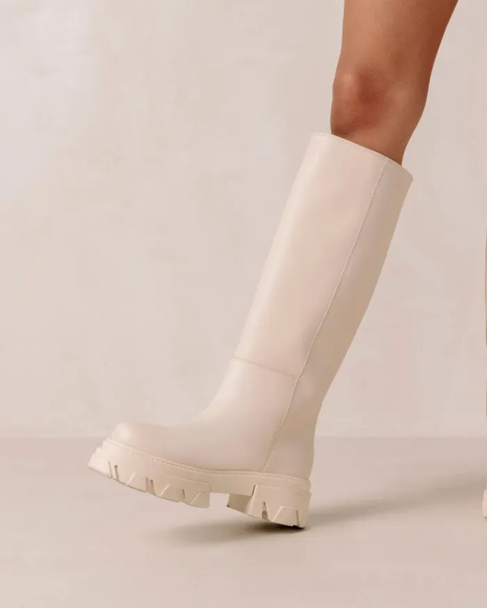 ALOHAS Boots Women Katiuska 8211 White Leather Boots
