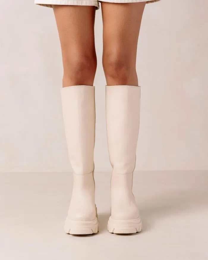 ALOHAS Boots Women Katiuska 8211 White Leather Boots