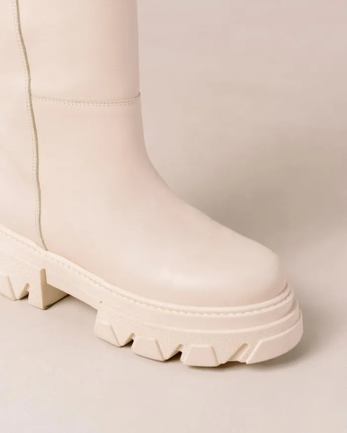 ALOHAS Boots Women Katiuska 8211 White Leather Boots