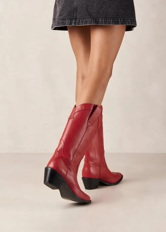ALOHAS Boots Women Liberty 8211 Red Leather Cowboy Boots