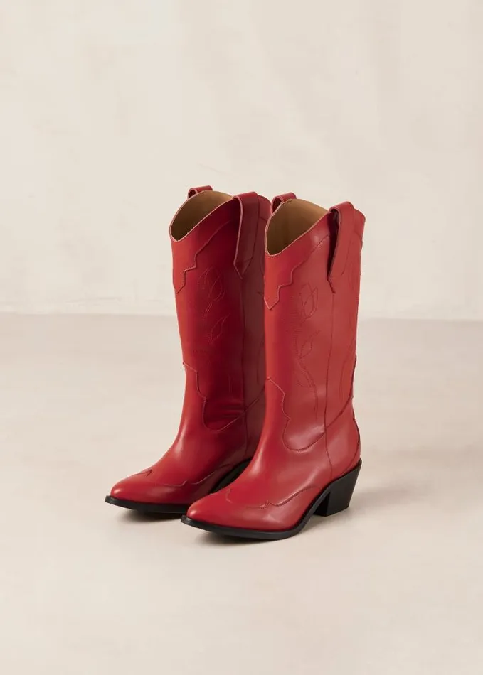 ALOHAS Boots Women Liberty 8211 Red Leather Cowboy Boots