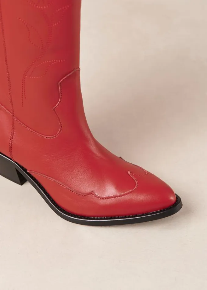 ALOHAS Boots Women Liberty 8211 Red Leather Cowboy Boots