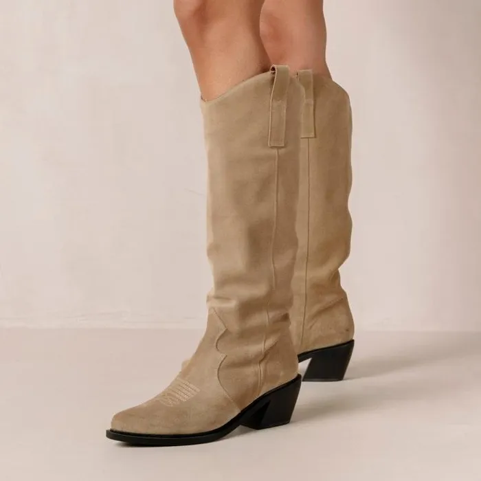 ALOHAS Boots Women Mount 8211 Beige Suede Boots