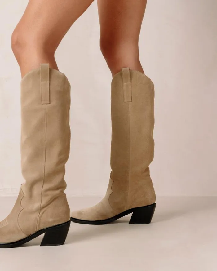 ALOHAS Boots Women Mount 8211 Beige Suede Boots