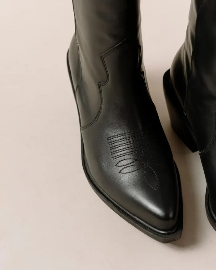 ALOHAS Boots Women Mount 8211 Black Leather Boots