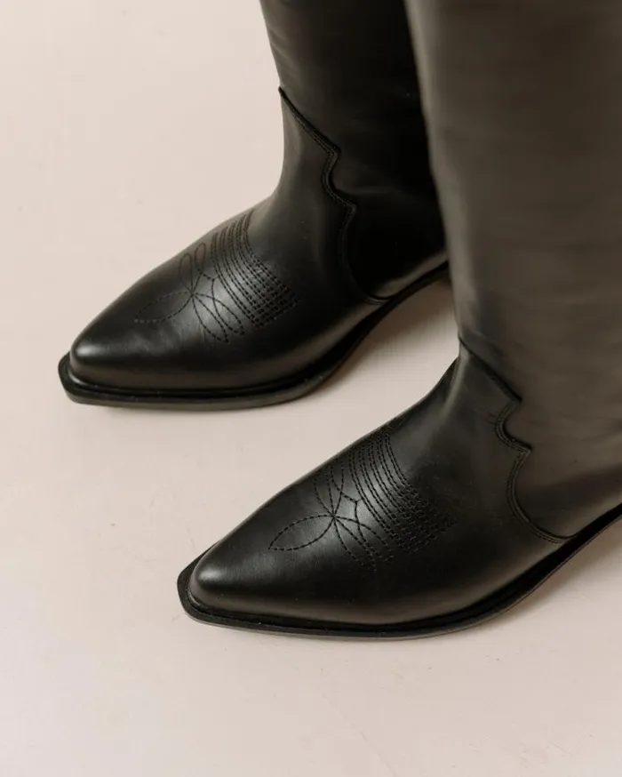 ALOHAS Boots Women Mount 8211 Black Leather Boots