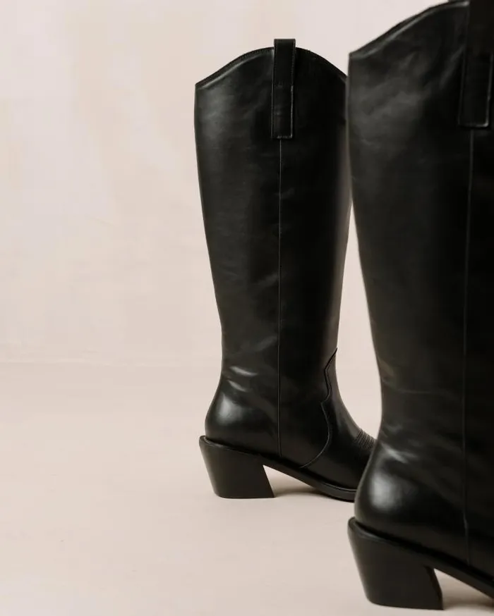 ALOHAS Boots Women Mount 8211 Black Leather Boots