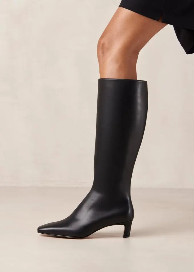 ALOHAS Boots Women Rory 8211 Black Leather KneeHigh Boots