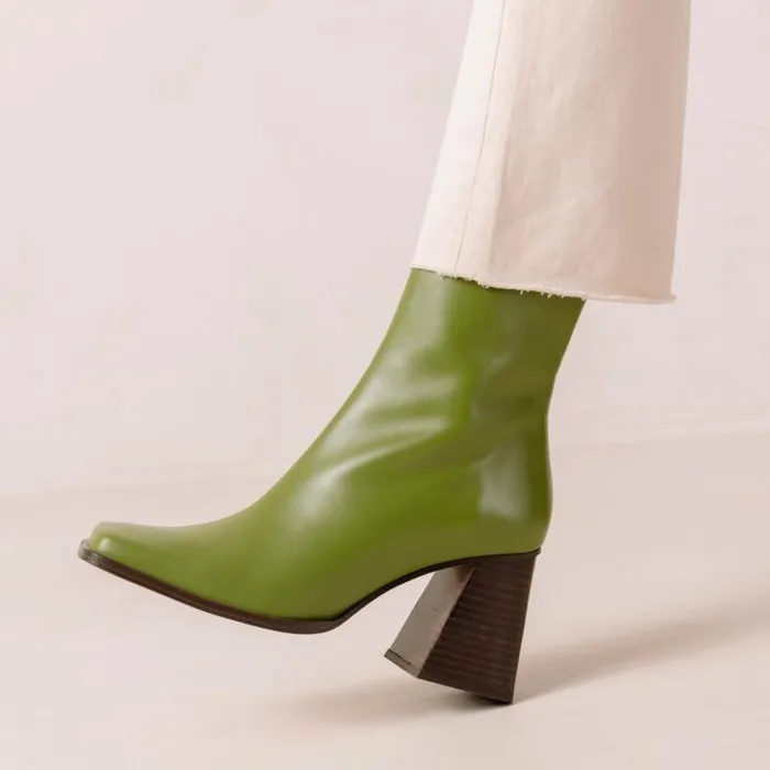 ALOHAS Boots Women South 8211 Bright Green Leather Boots