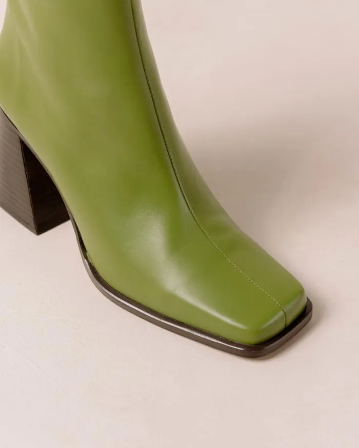 ALOHAS Boots Women South 8211 Bright Green Leather Boots