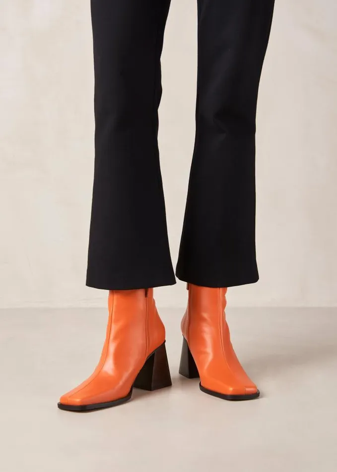 ALOHAS Boots Women South 8211 Bright Orange Leather Boots