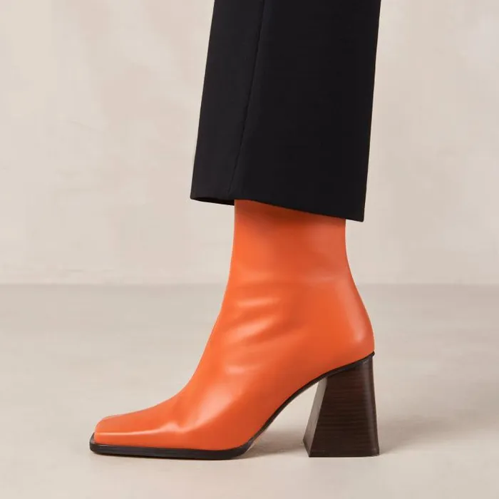 ALOHAS Boots Women South 8211 Bright Orange Leather Boots