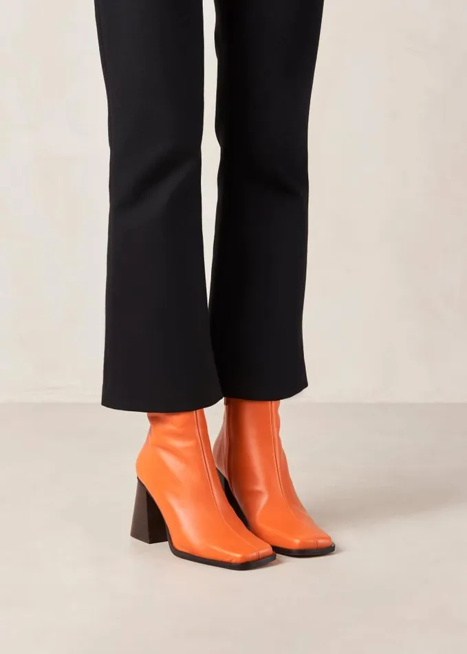 ALOHAS Boots Women South 8211 Bright Orange Leather Boots