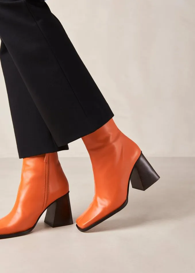 ALOHAS Boots Women South 8211 Bright Orange Leather Boots