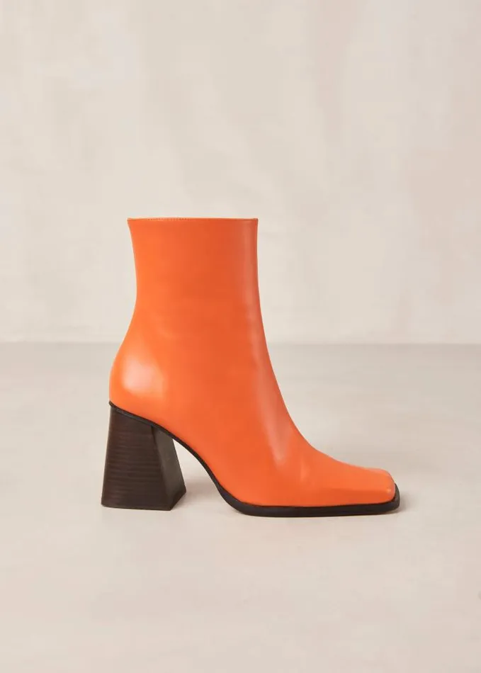 ALOHAS Boots Women South 8211 Bright Orange Leather Boots