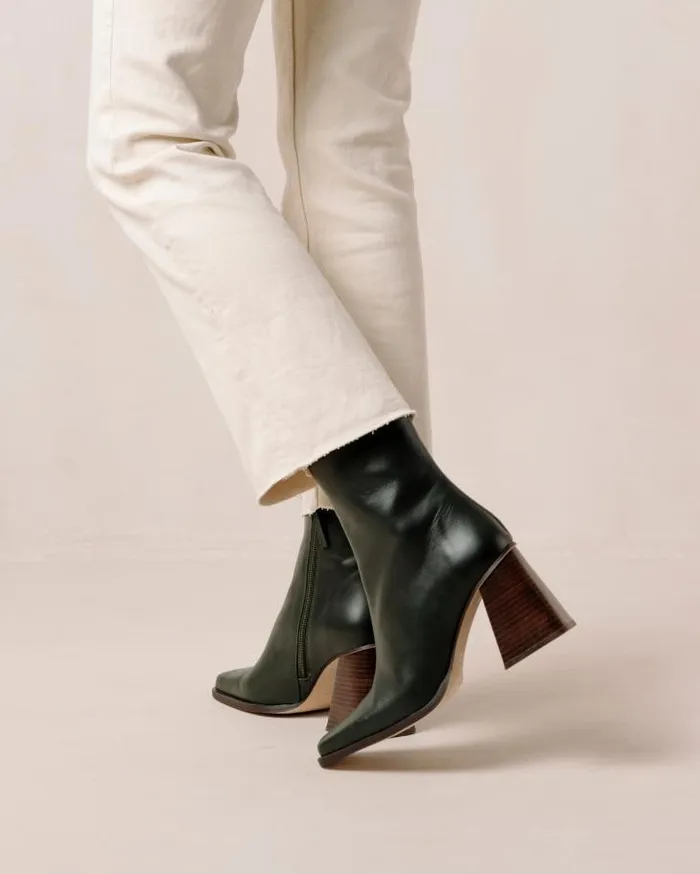 ALOHAS Boots Women South 8211 Dark Green Leather Boots