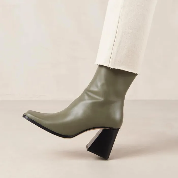 ALOHAS Boots Women South 8211 Green Leather Boots