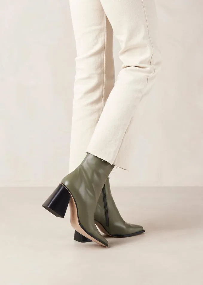 ALOHAS Boots Women South 8211 Green Leather Boots