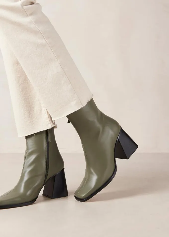 ALOHAS Boots Women South 8211 Green Leather Boots