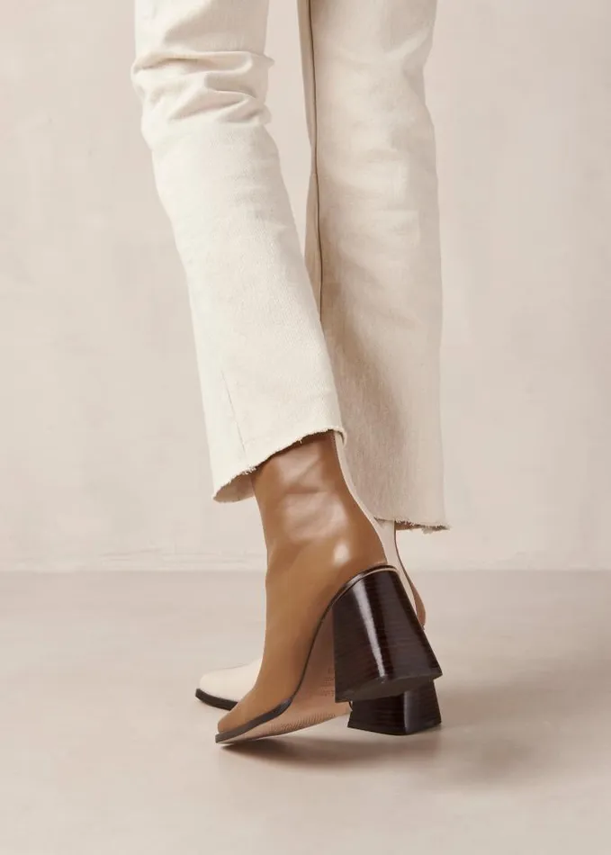 ALOHAS Boots Women South Bicolor 8211 Brown And Beige Leather Boots
