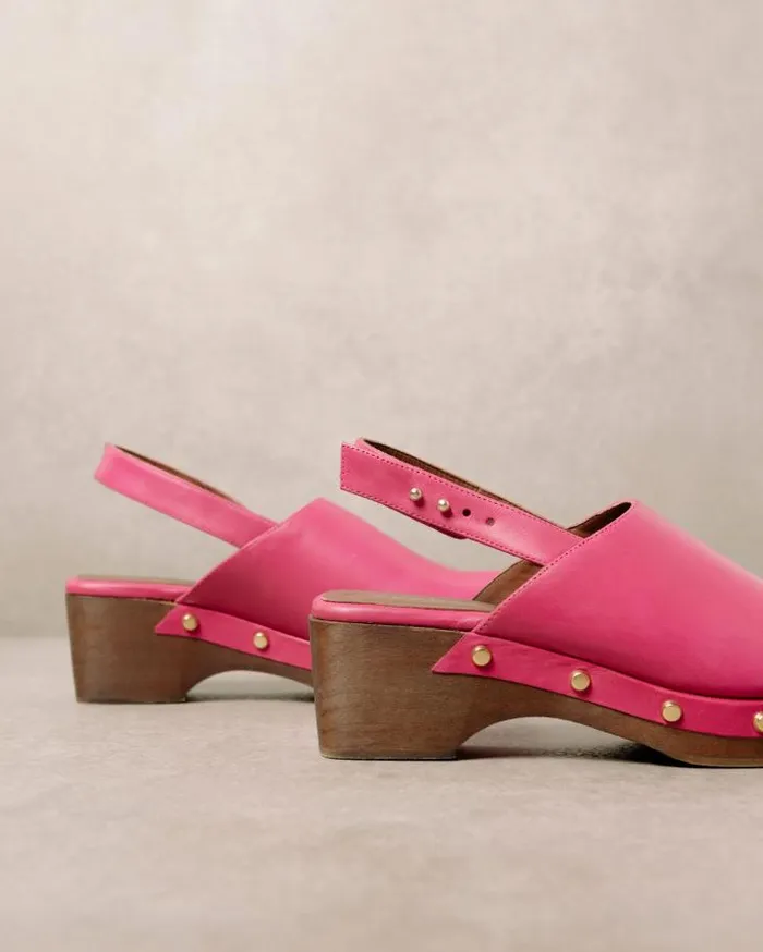 ALOHAS Clogs Women Vinyl 8211 Pink Leather Clogs