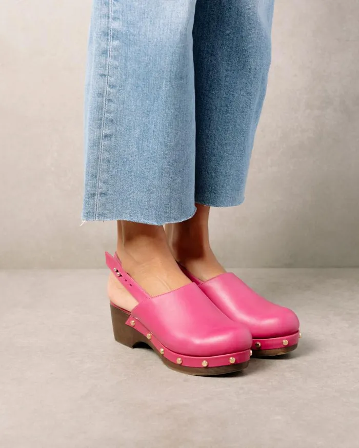 ALOHAS Clogs Women Vinyl 8211 Pink Leather Clogs