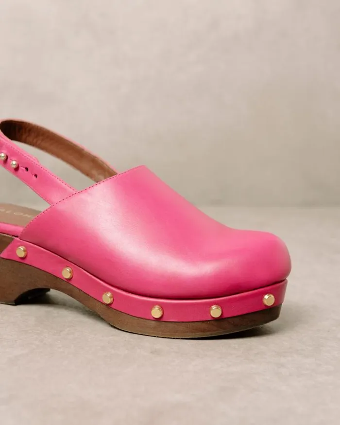 ALOHAS Clogs Women Vinyl 8211 Pink Leather Clogs