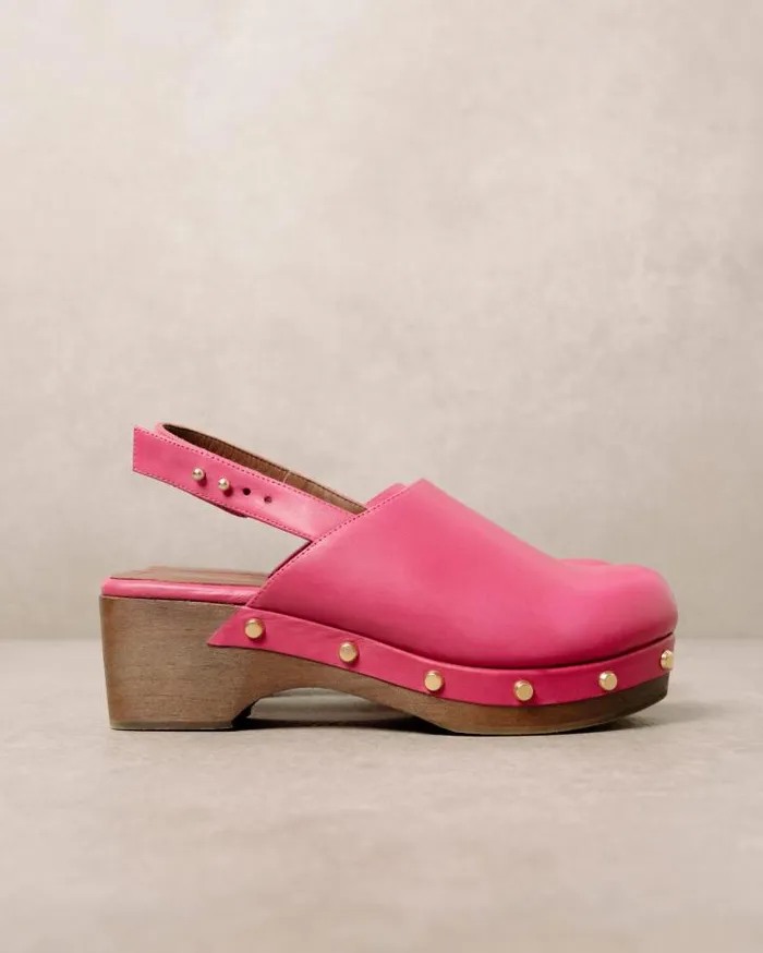 ALOHAS Clogs Women Vinyl 8211 Pink Leather Clogs