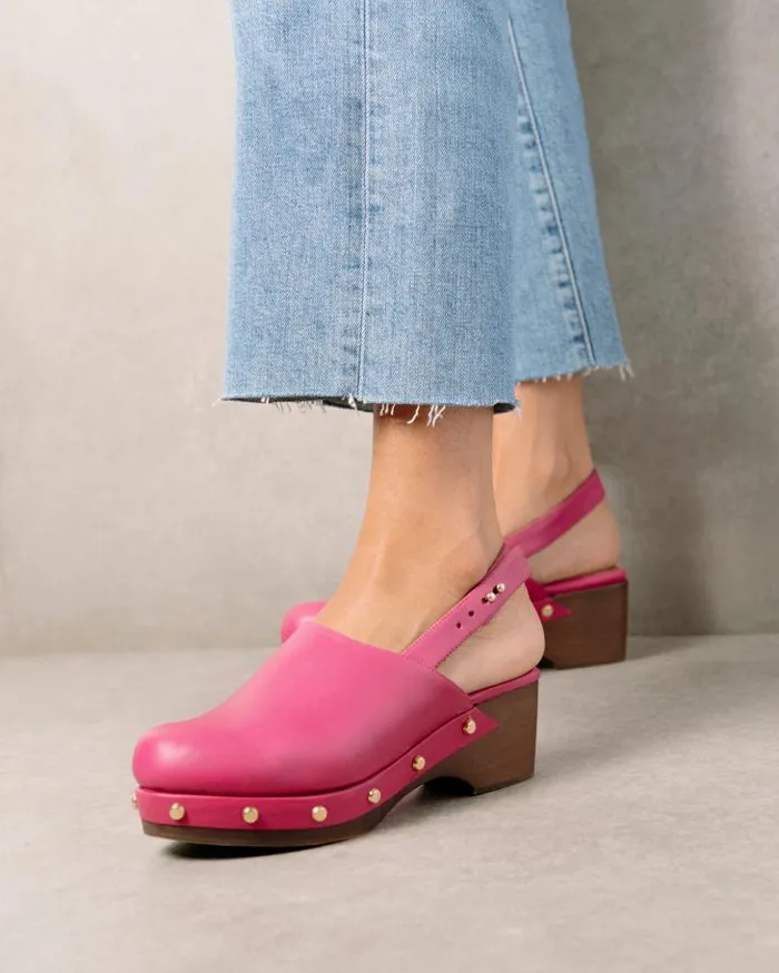 ALOHAS Clogs Women Vinyl 8211 Pink Leather Clogs