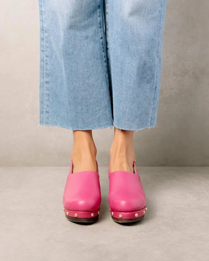 ALOHAS Clogs Women Vinyl 8211 Pink Leather Clogs