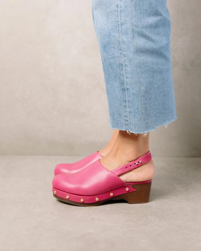 ALOHAS Clogs Women Vinyl 8211 Pink Leather Clogs