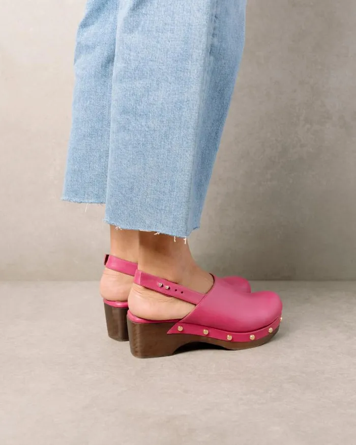 ALOHAS Clogs Women Vinyl 8211 Pink Leather Clogs