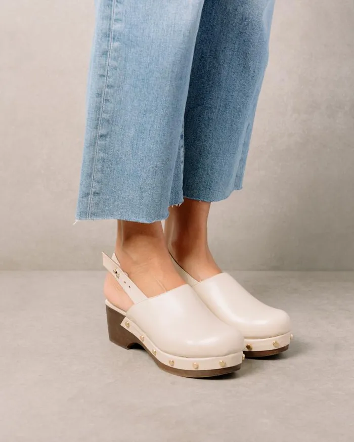 ALOHAS Clogs Women Vinyl 8211 White Leather Clogs