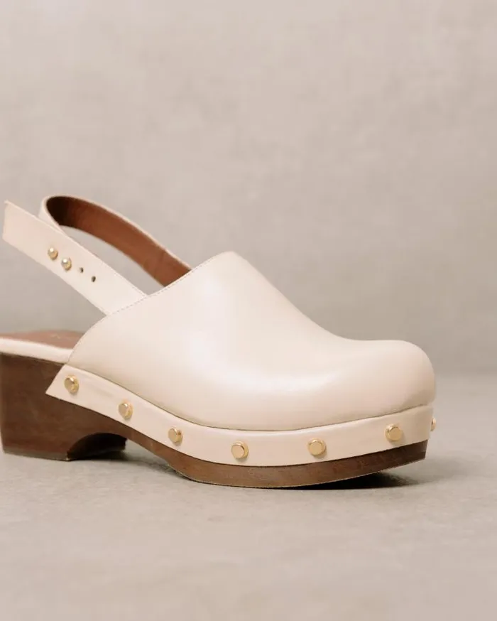ALOHAS Clogs Women Vinyl 8211 White Leather Clogs