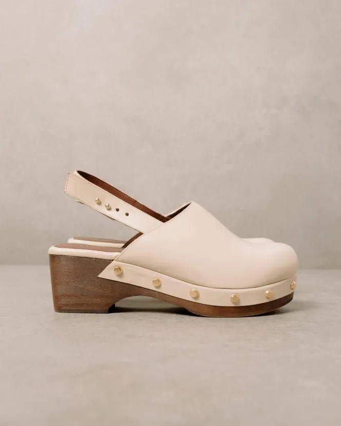 ALOHAS Clogs Women Vinyl 8211 White Leather Clogs