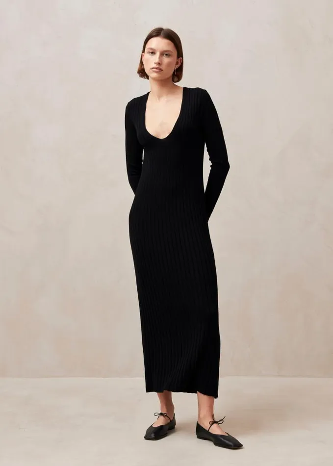 ALOHAS Dresses Women Alve 8211 Black Knit Maxi Dress