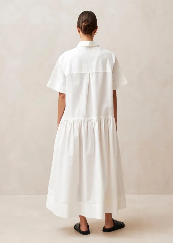 ALOHAS Dresses Women Bay 8211 White Cotton Midi Dress