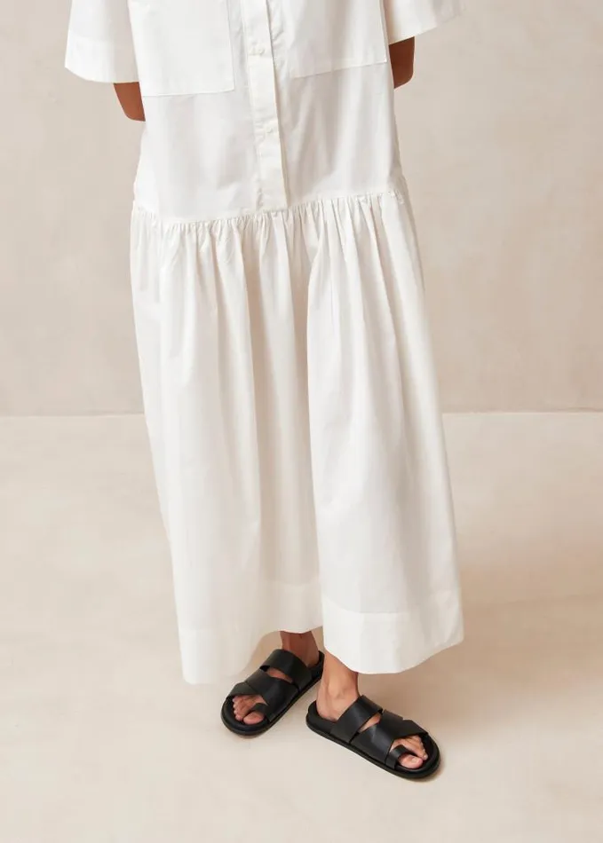 ALOHAS Dresses Women Bay 8211 White Cotton Midi Dress