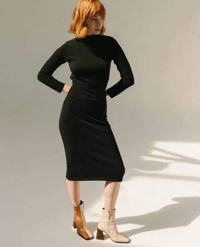 ALOHAS Dresses Women Conquest 8211 Black Knit Dress