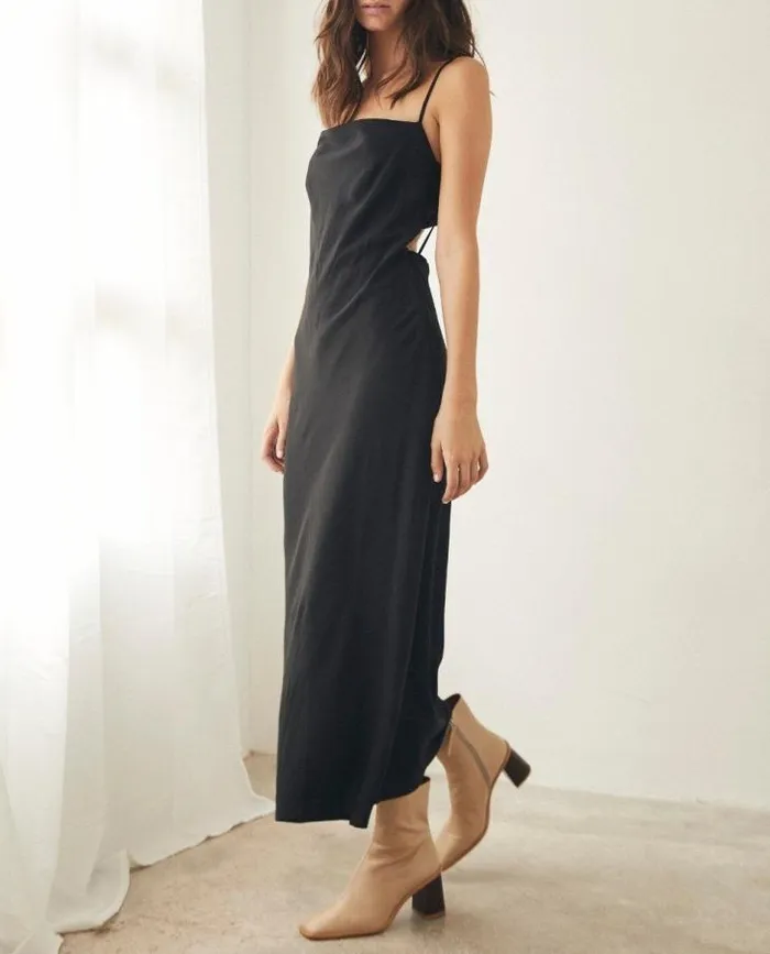 ALOHAS Dresses Women Cruising 8211 Black Cotton Dress ALOHAS Dresses Women Cruising 8211 Black Cotton Dress