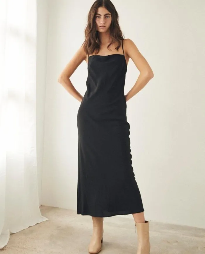 ALOHAS Dresses Women Cruising 8211 Black Cotton Dress ALOHAS Dresses Women Cruising 8211 Black Cotton Dress