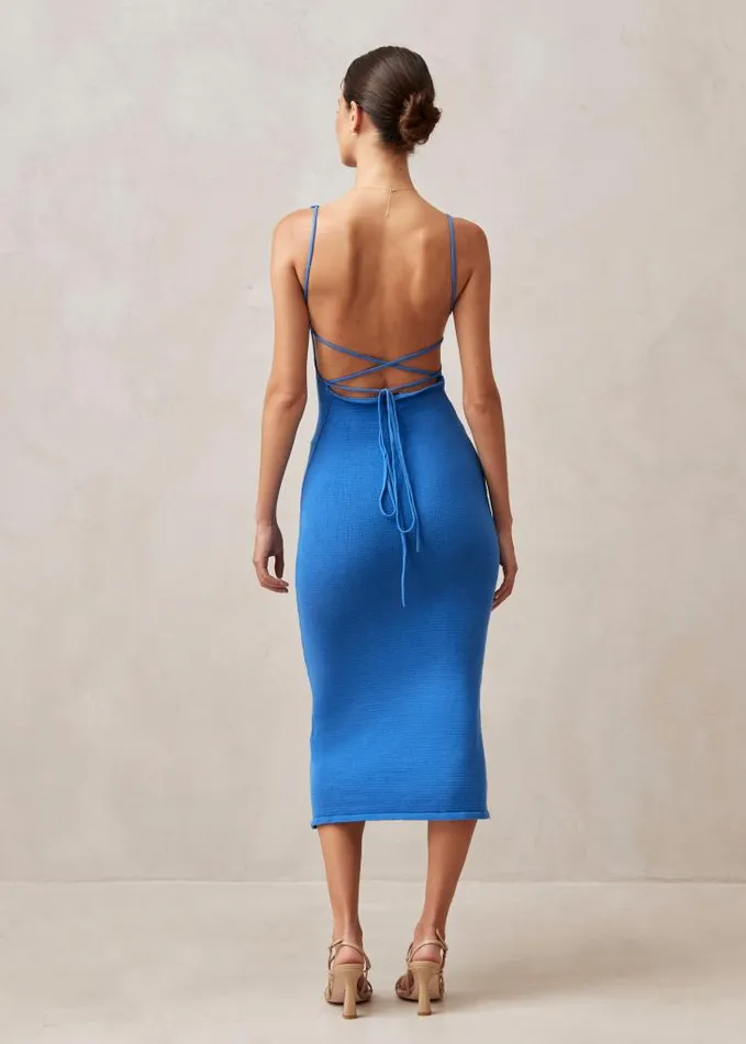 ALOHAS Dresses Women Delicate 8211 Blue Knit Dress
