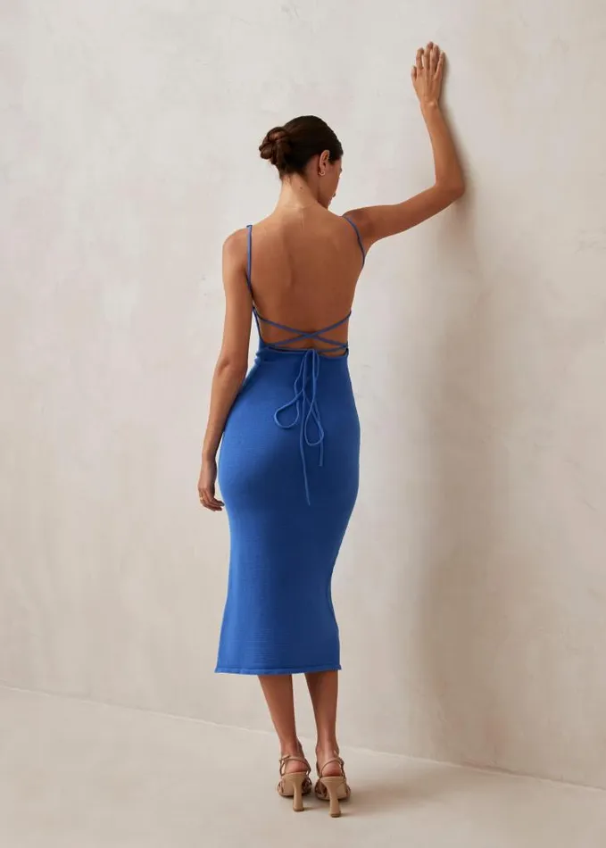 ALOHAS Dresses Women Delicate 8211 Blue Knit Dress