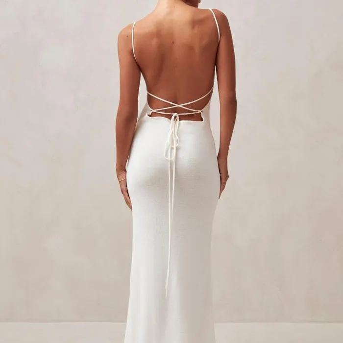 ALOHAS Dresses Women Delicate 8211 White Knit Dress