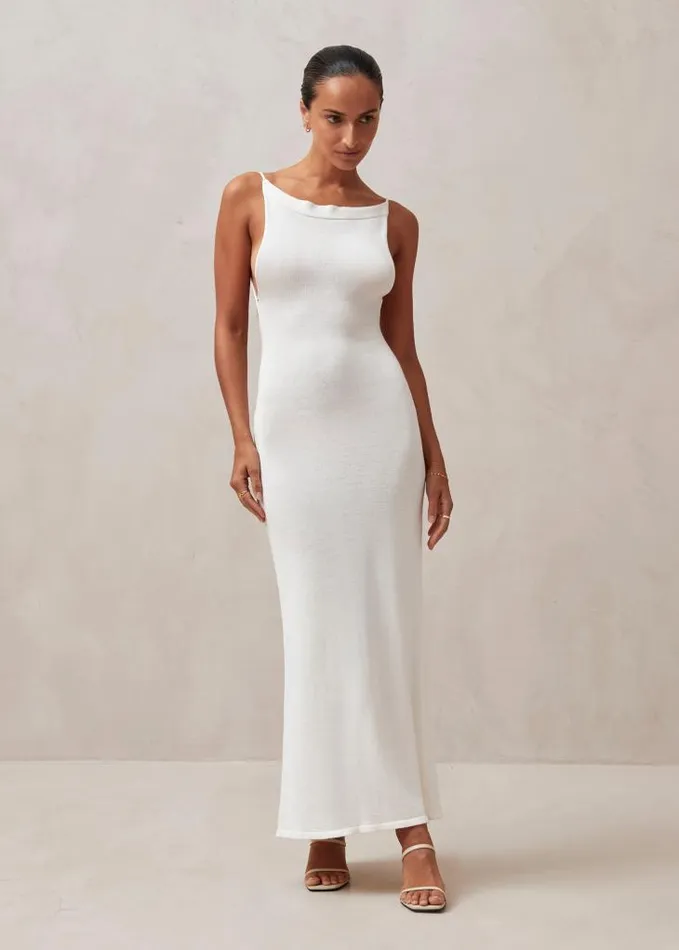 ALOHAS Dresses Women Delicate 8211 White Knit Dress